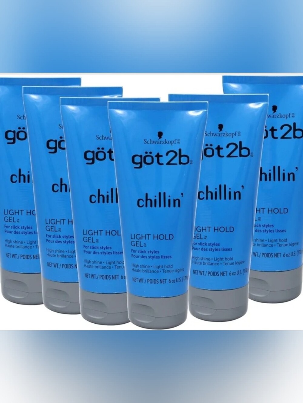 Got2B Chillin Gel - Light Hold - 6 Ounce Squeeze Bottles (Pack of 6)